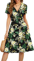 WEACZZY Women's Summer V-Neck Floral Party Dress - Comfortable A-Line