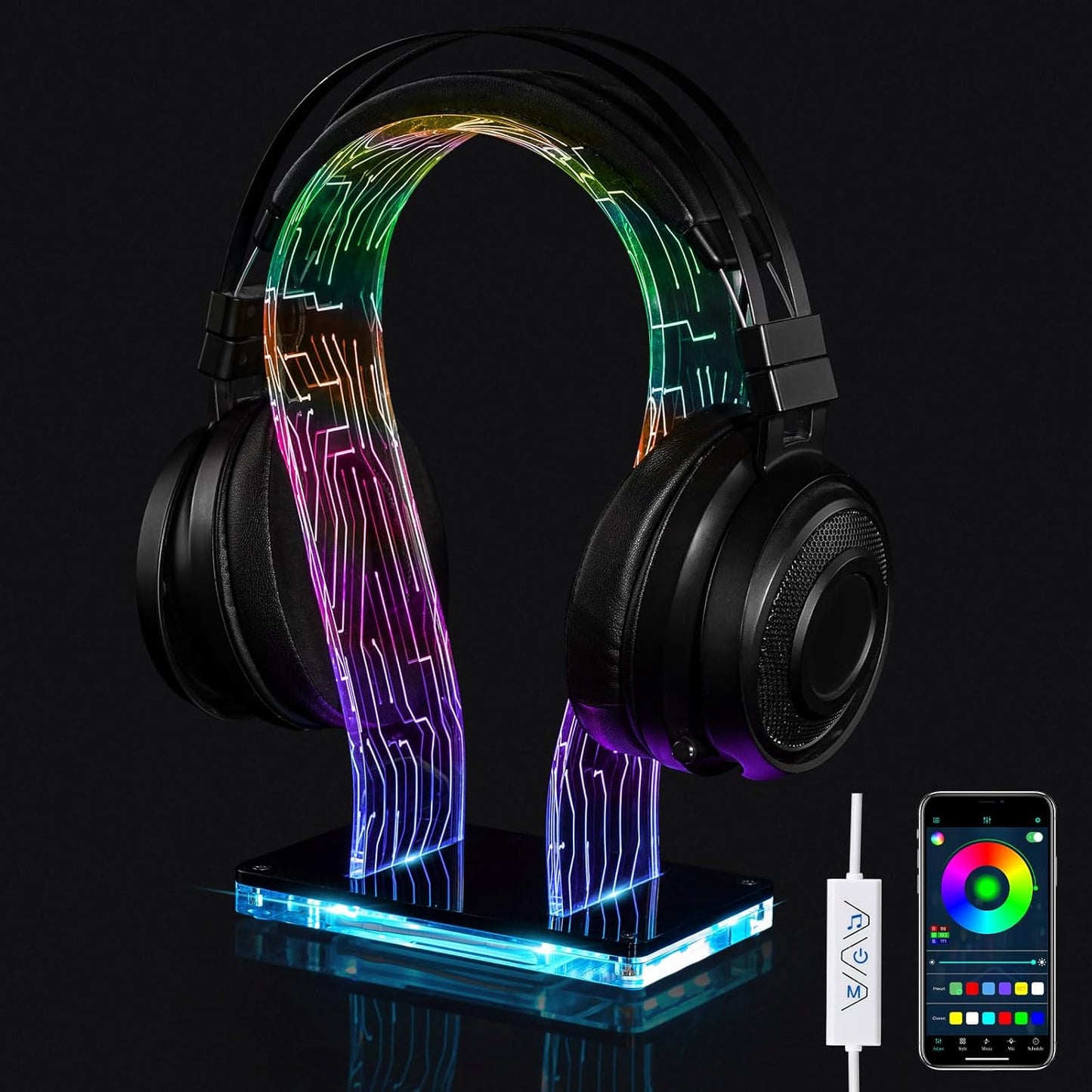 213 Modes RGB Headphone Stand for Gaming