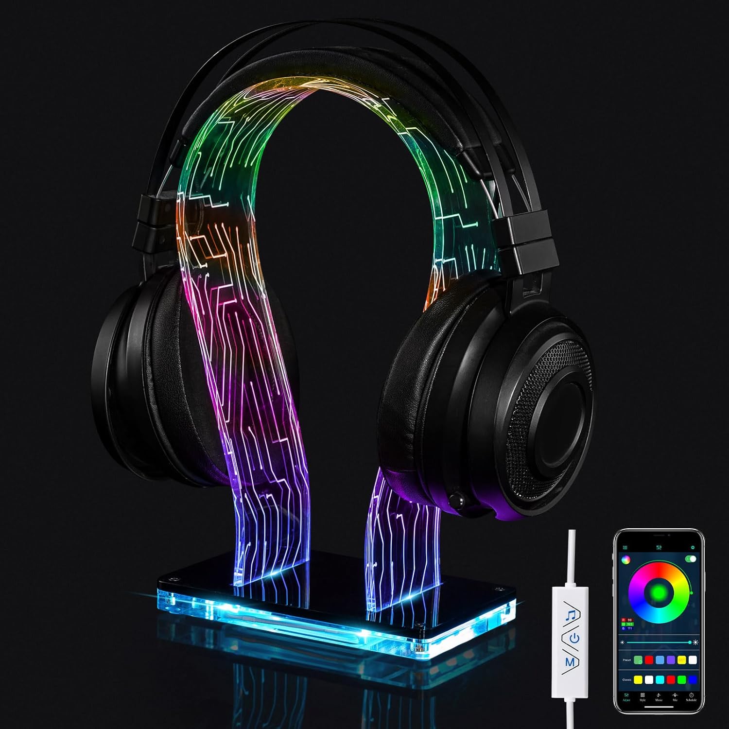 213 Modes RGB Headphone Stand for Gaming