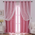 Indistar Star Cutout Blackout Curtains for Girls' Room Decor
