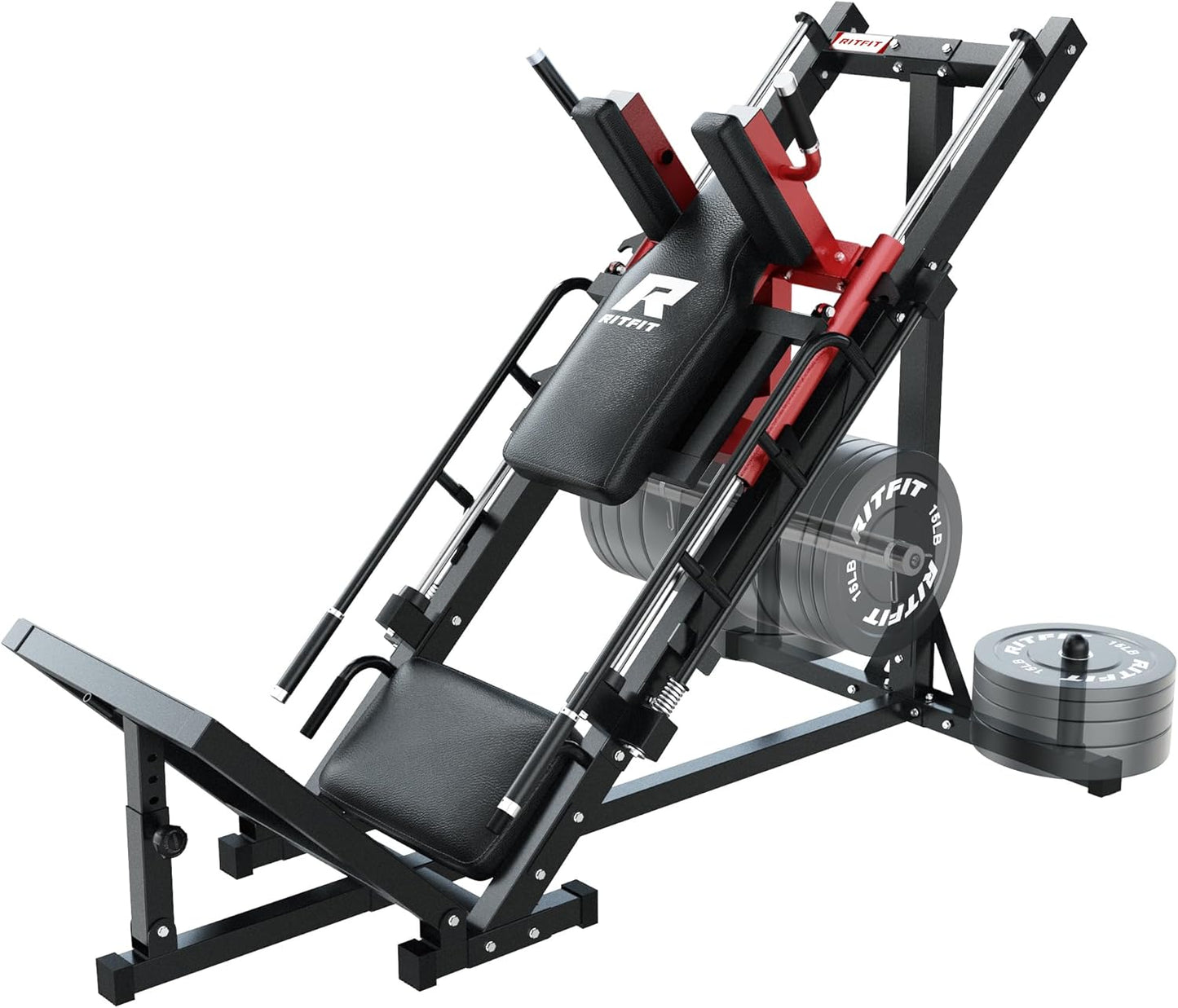 RitFit Leg Press Hack Squat Machine for Full Lower Body Workout