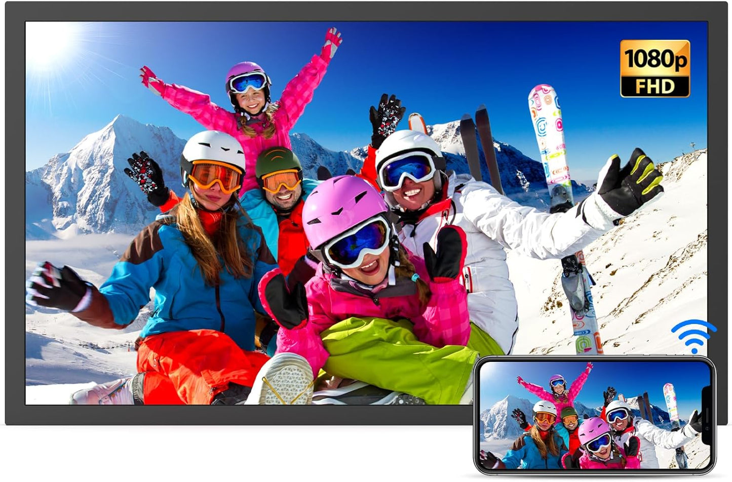 Smart Digital Picture Frame with 21.5 inch IPS Screen and 32GB