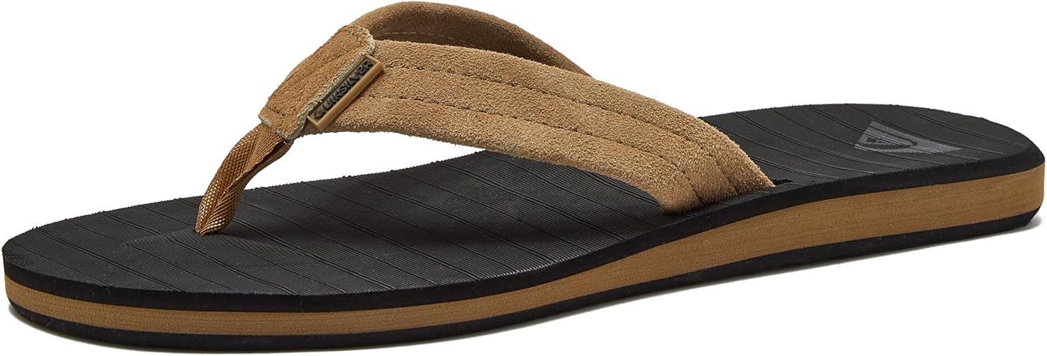 Quiksilver Men's Carver Suede Flip Flop Sandal for Comfort