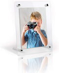Floating Acrylic Frame for Pictures up to 9x12 in - Chrome Desktop