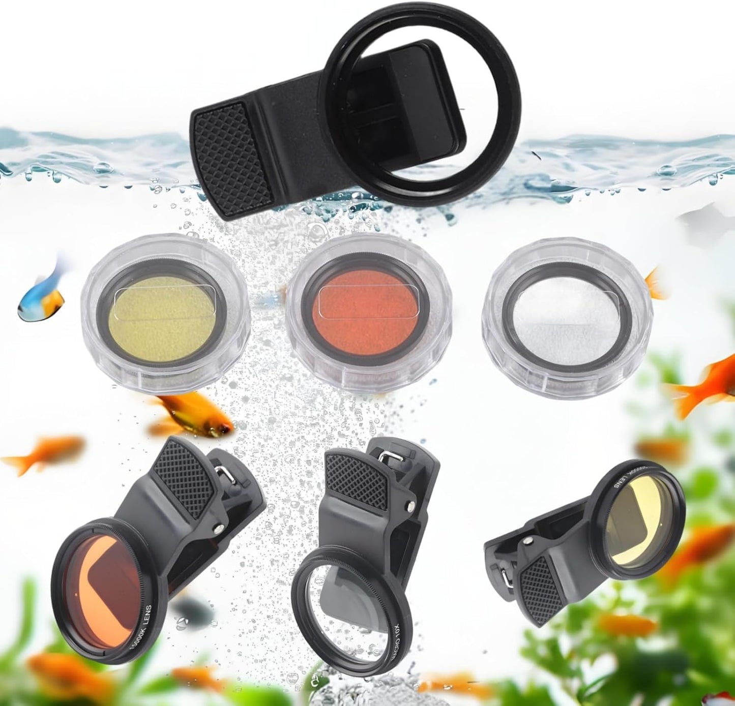 Enhance Underwater Photos with 3-Fish Lens Set