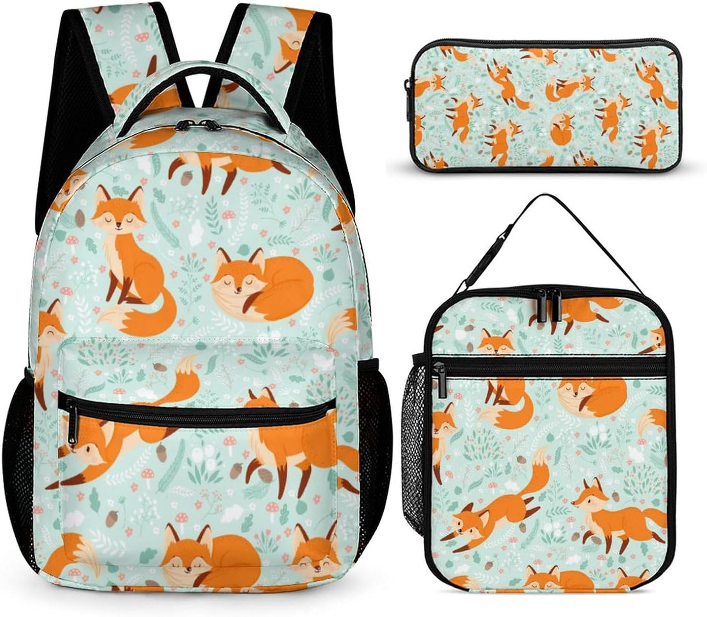 3PCS Pastoral Fox Backpack Set for Stylish and Practical Use