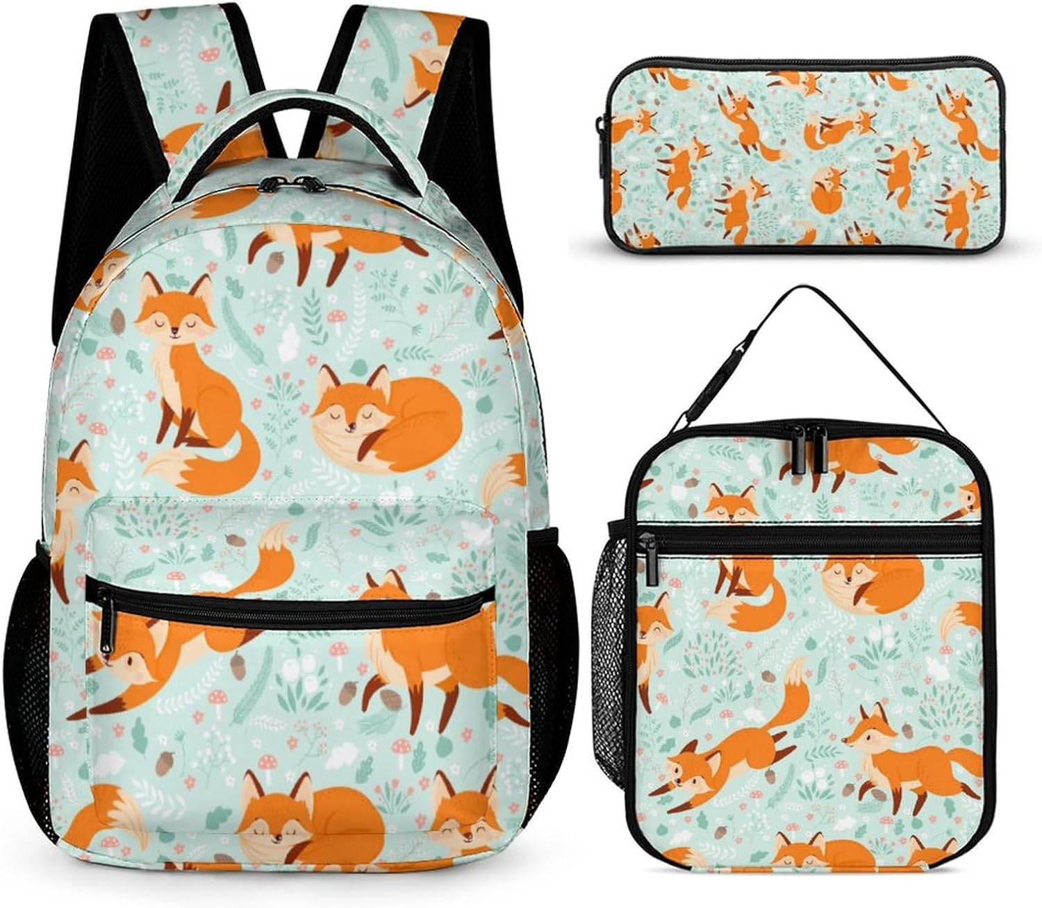 3PCS Pastoral Fox Backpack Set for Stylish and Practical Use