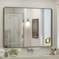 44x36 Bronze Bathroom Mirror Brushed Metal Vanity Mirror - Durable