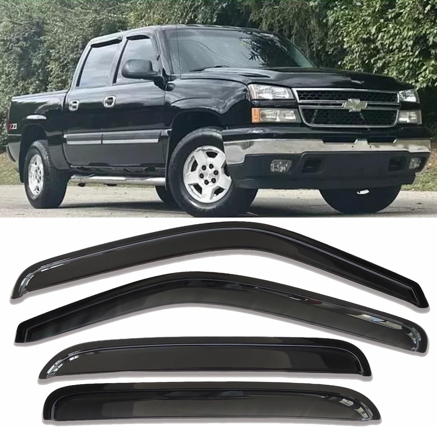 Side Window Visor Rain Guards for Chevy Suburban and GMC Yukon