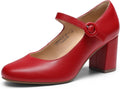 Womens Mary Jane Chunky Heel 2.76 in Pumps - Vintage Office Style