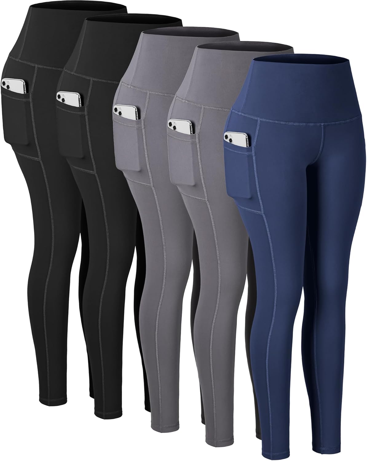 High Waisted Tummy Control Leggings with Pockets for Women