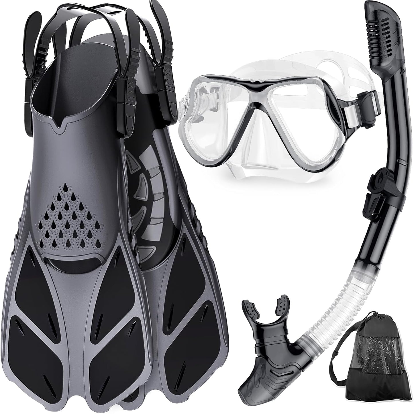 Zenoplige Snorkel Set with Panoramic View Mask and Fins