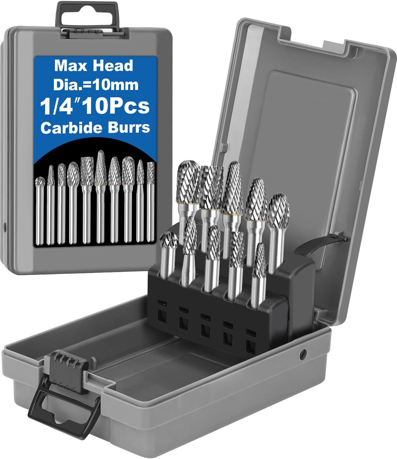 10Pcs Carbide Burr Set for Die Grinder - Versatile Grinding Tools