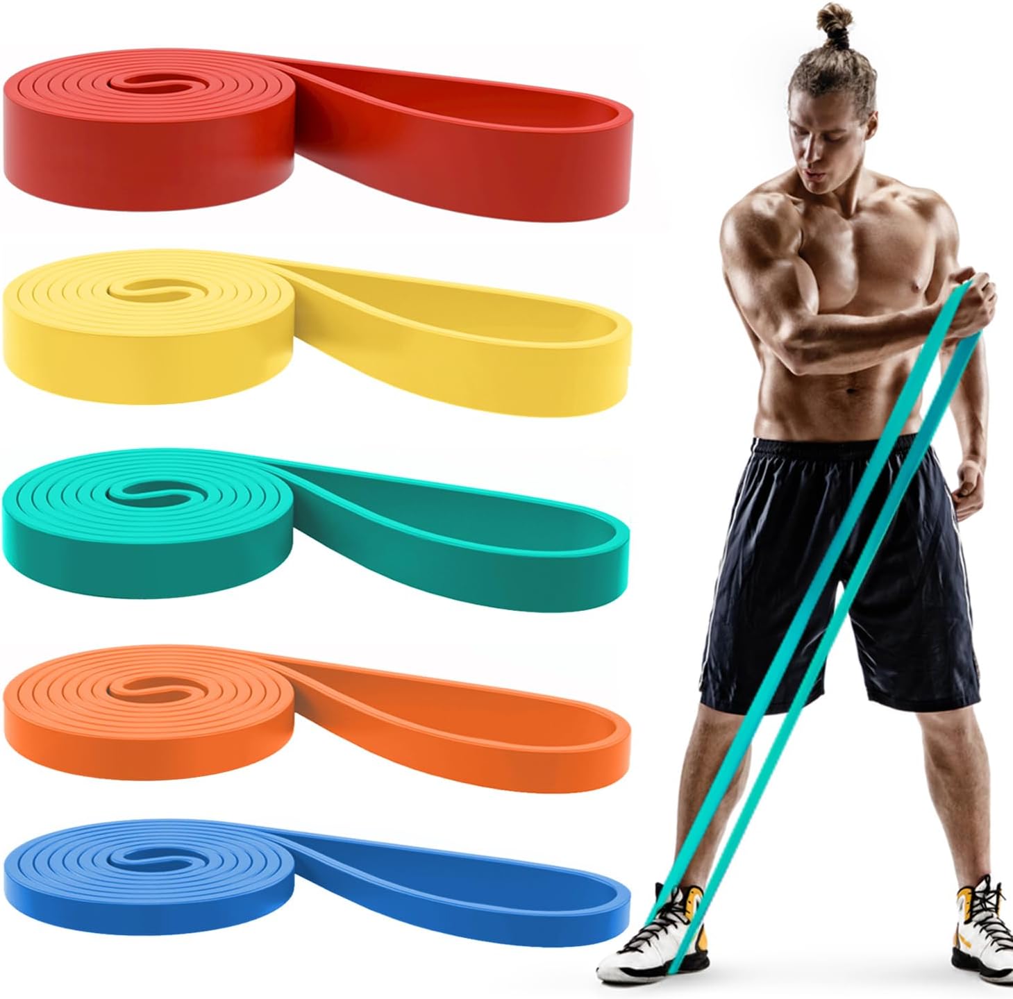 Pull Up Bands Set for Men & Women - Resistance Bands for Workouts