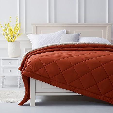 SunStyle Home Quilt King Rust Lightweight Comforter for All Season