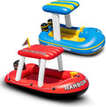 Zone Tech Boat Inflatable Pool Float for Kids - Retro Patrol Ride-On