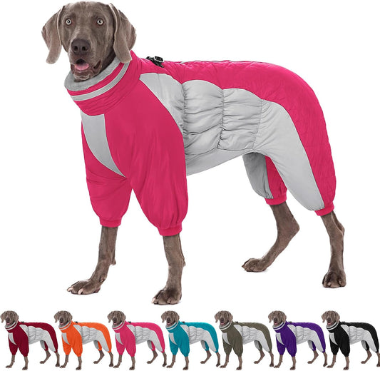 AOFITEE Large Dog Coat for Winter with Built-in Harness