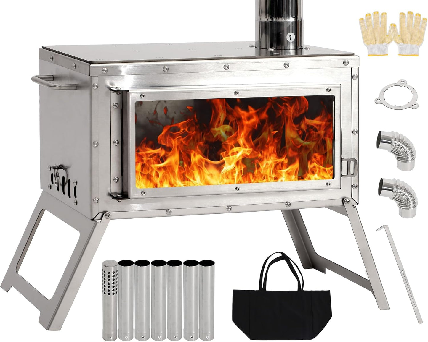LEISU Portable Wood Burning Stove: Winter Camping Essential
