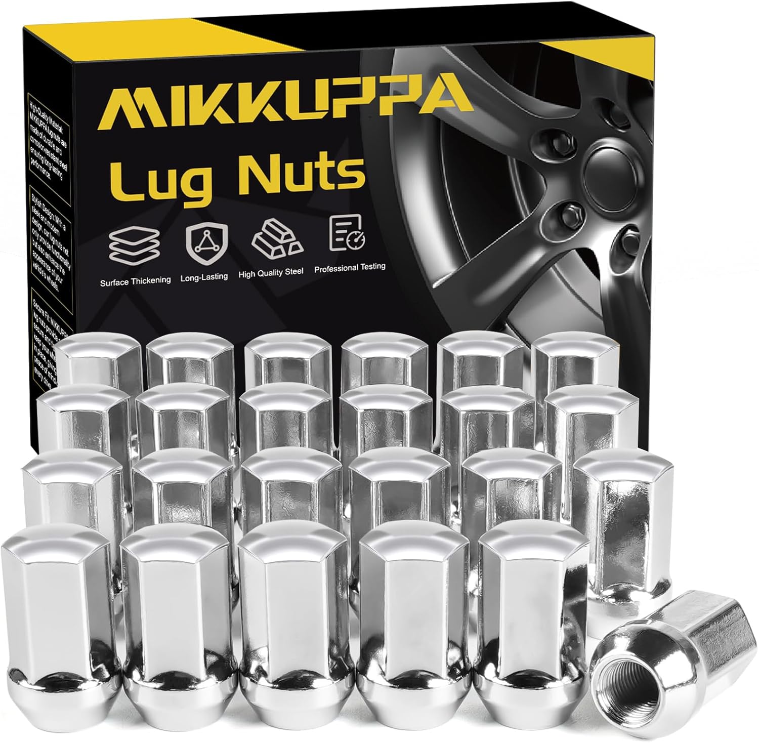 MIKKUPPA 24pcs M14x1.5 Lug Nuts for Chevy and GMC Vehicles
