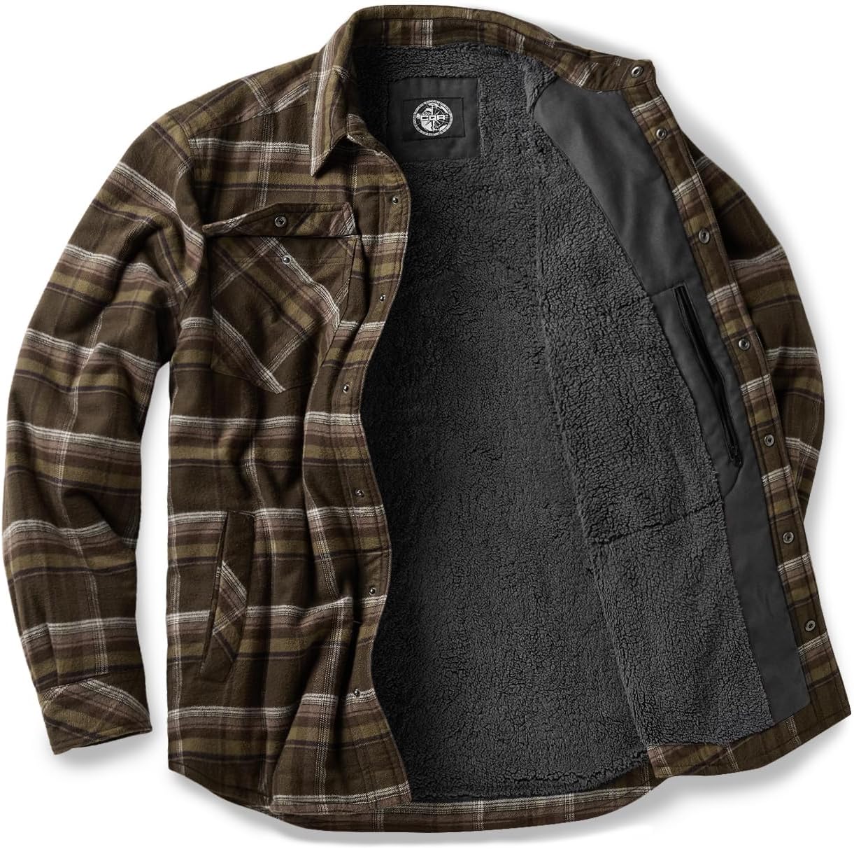 CQR Men's Flannel Shirt Jacket for Winter Outdoor Comfort