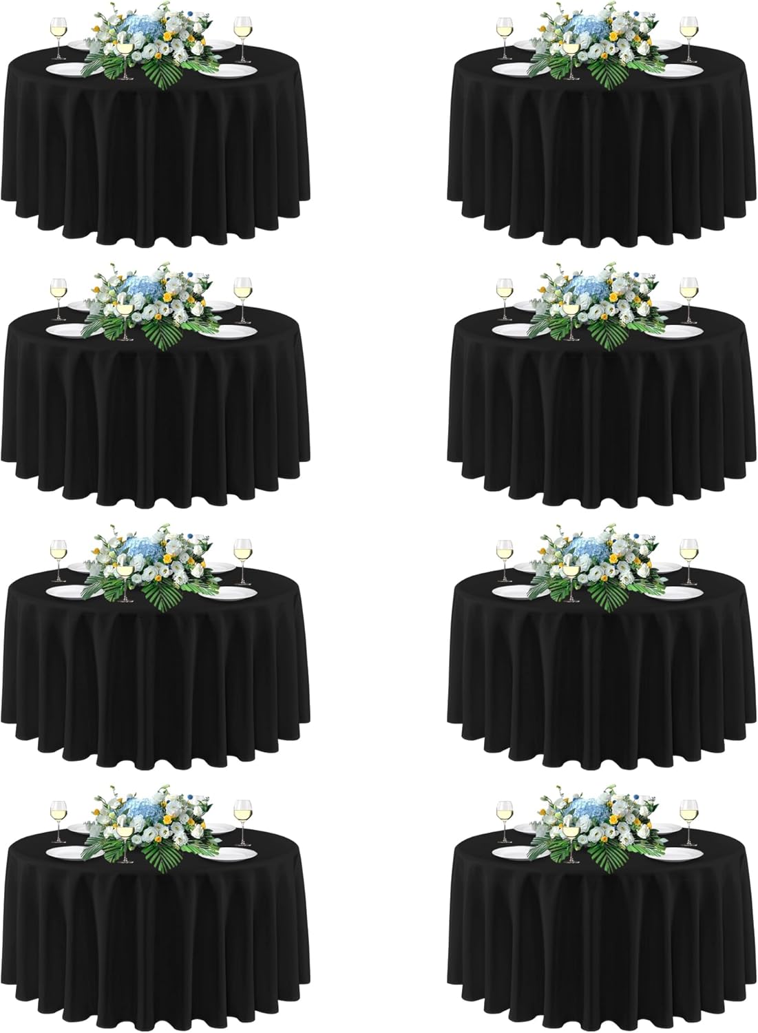 Sancua 90 Inch Round Tablecloths for Weddings and Parties