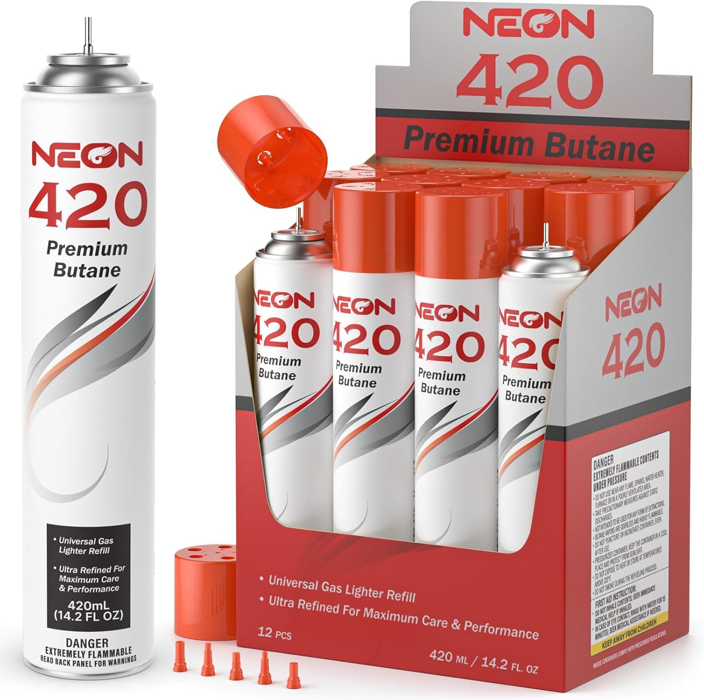 NEON Butane Refill 420ml - Ultra Refined Fuel for Lighters