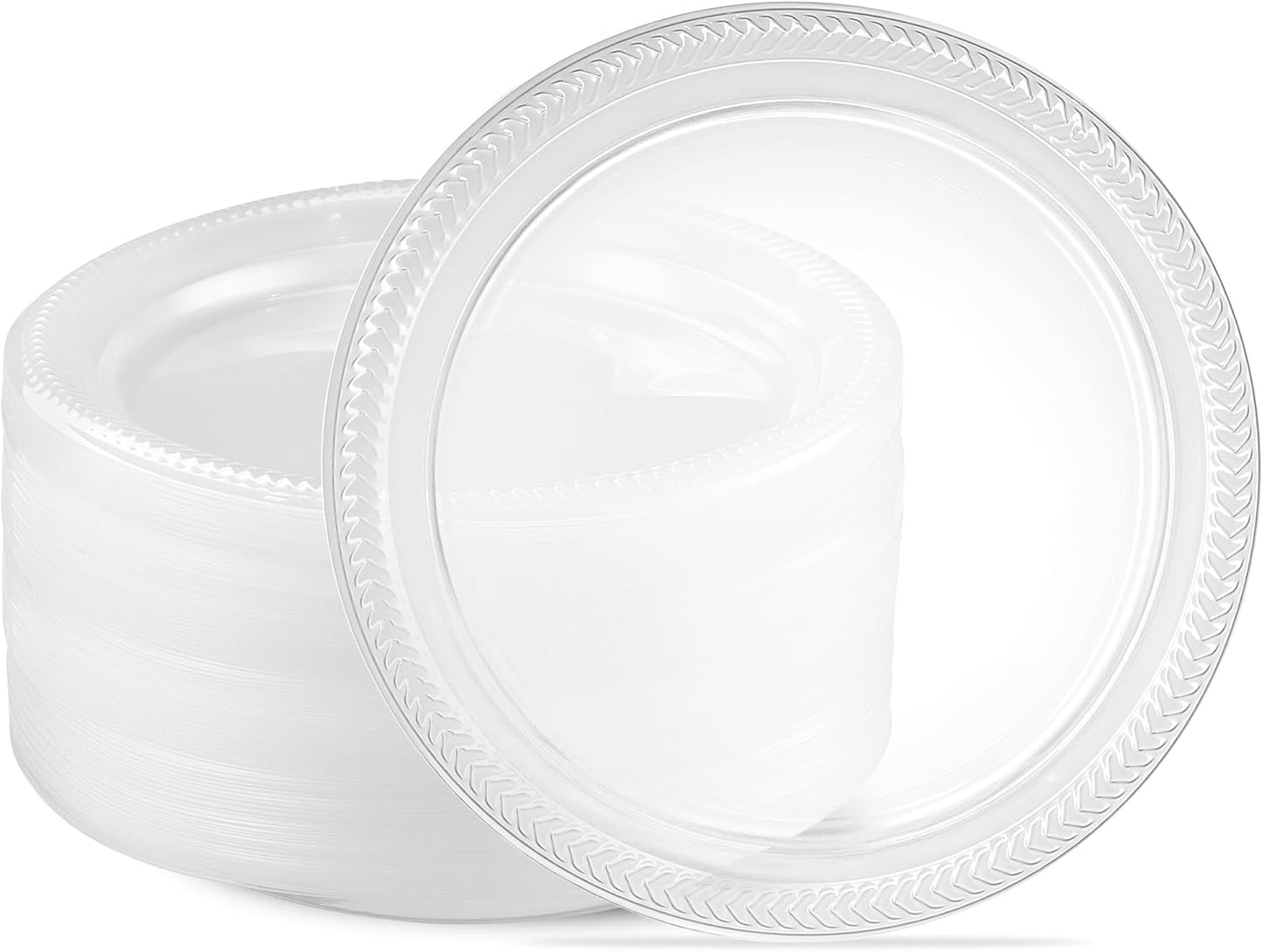Durable 9 Inch Clear Plastic Plates for Parties and Events