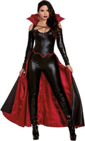 Adult Vampire Costume for Women - Sleek Zip-Front Gothic Jumpsuit