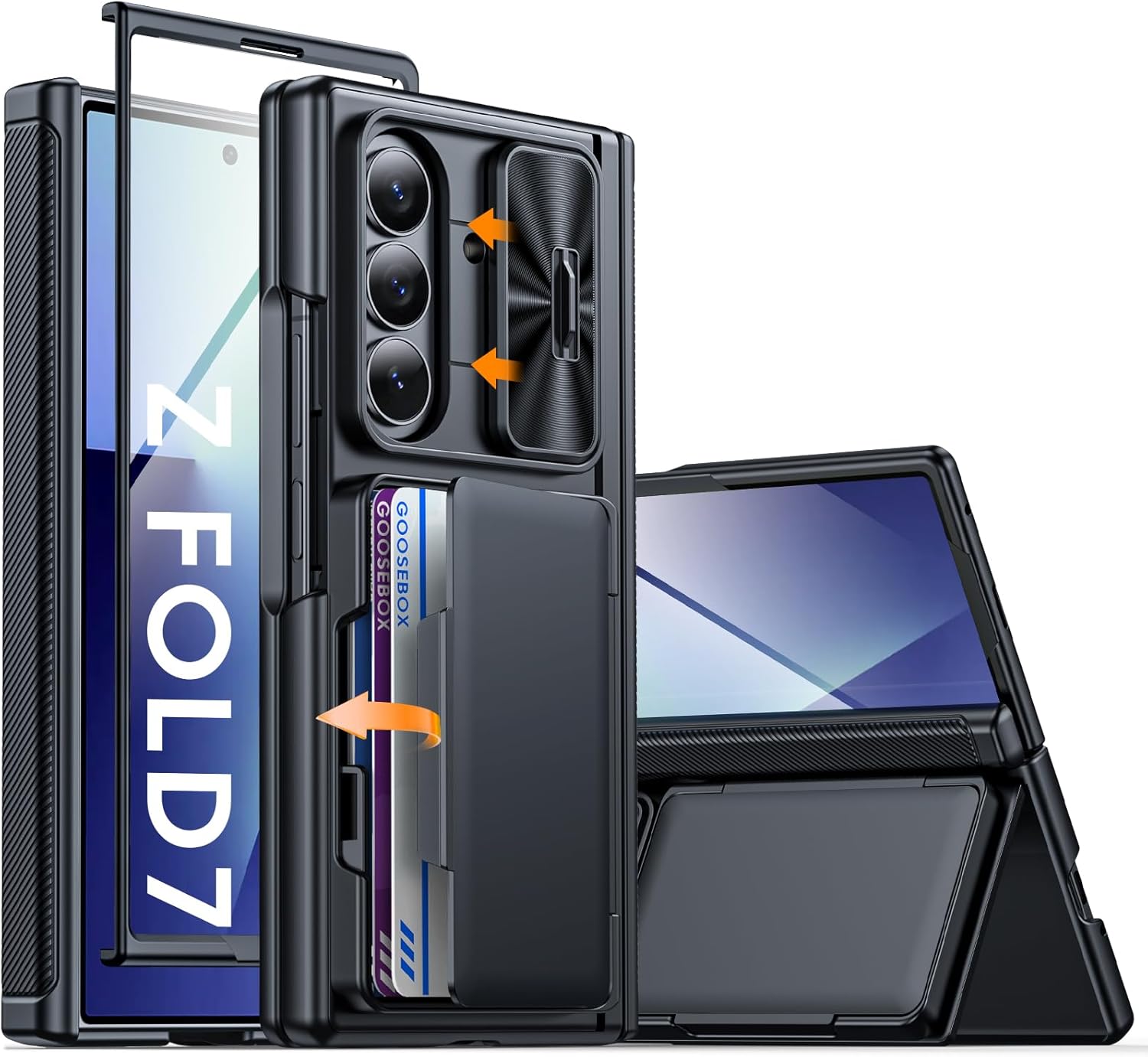 Samsung Galaxy Z Fold 7 Case Wallet RFID with Kickstand Feature