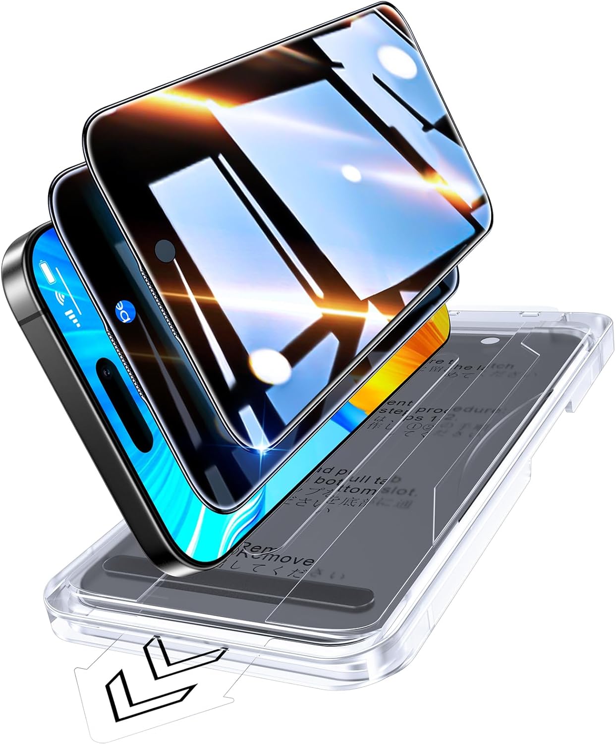 Top 9H+ Tempered Glass Privacy Screen Protector for iPhone 16 Pro Max
