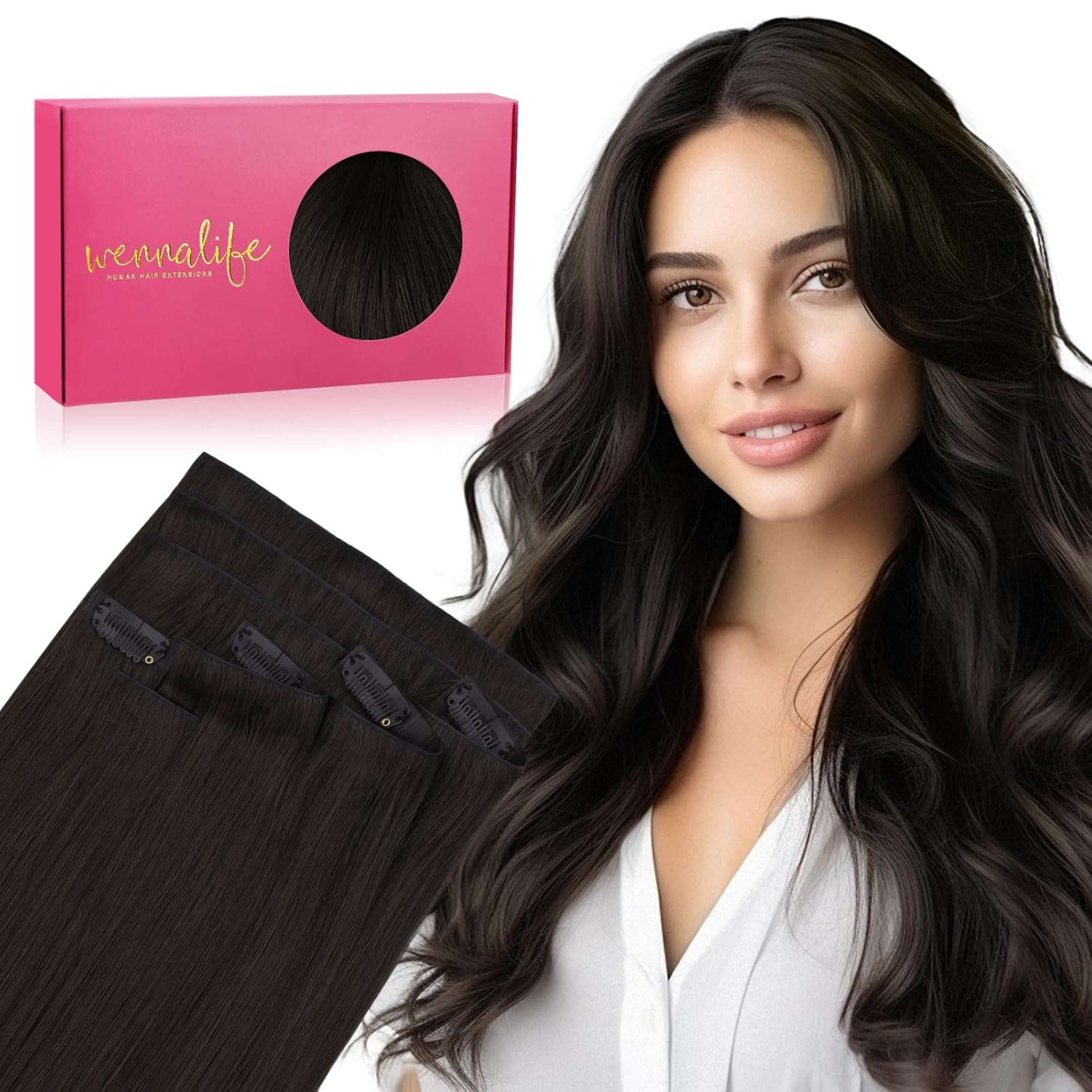WENNALIFE Invisi Edge Clip in Hair Extensions for Seamless Style
