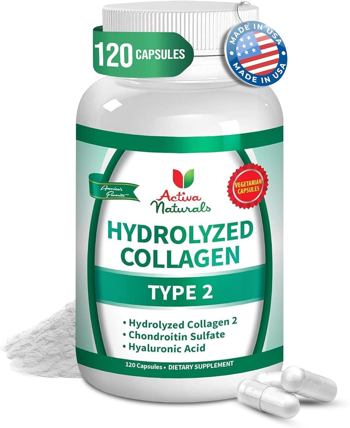 Collagen Type 2 Hydrolyzed Supplement for Healthy Joints & Skin