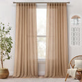 MIULEE Brown Linen Curtains for Bedroom and Living Room Decor
