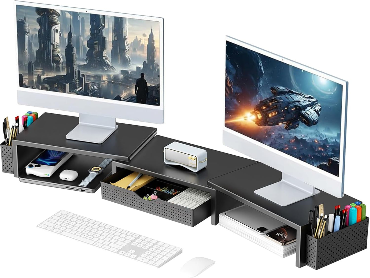Gianotter Dual Monitor Stand Riser for Desk Organization