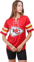 Ultra Game Women's NFL Official Lace Up Tee Shirt Penalty Box - Styled