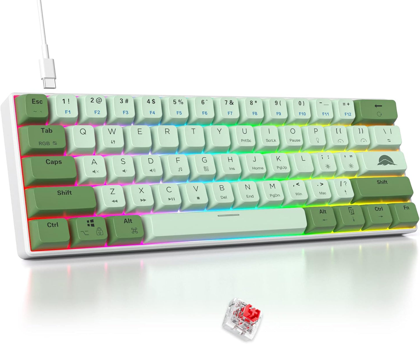 Fogruaden 60 Percent Mechanical Gaming Keyboard with RGB Backlit
