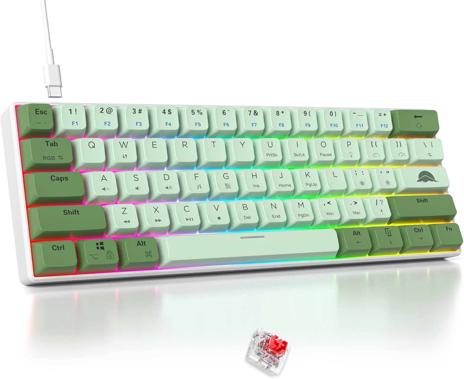 Fogruaden 60 Percent Mechanical Gaming Keyboard with RGB Backlit