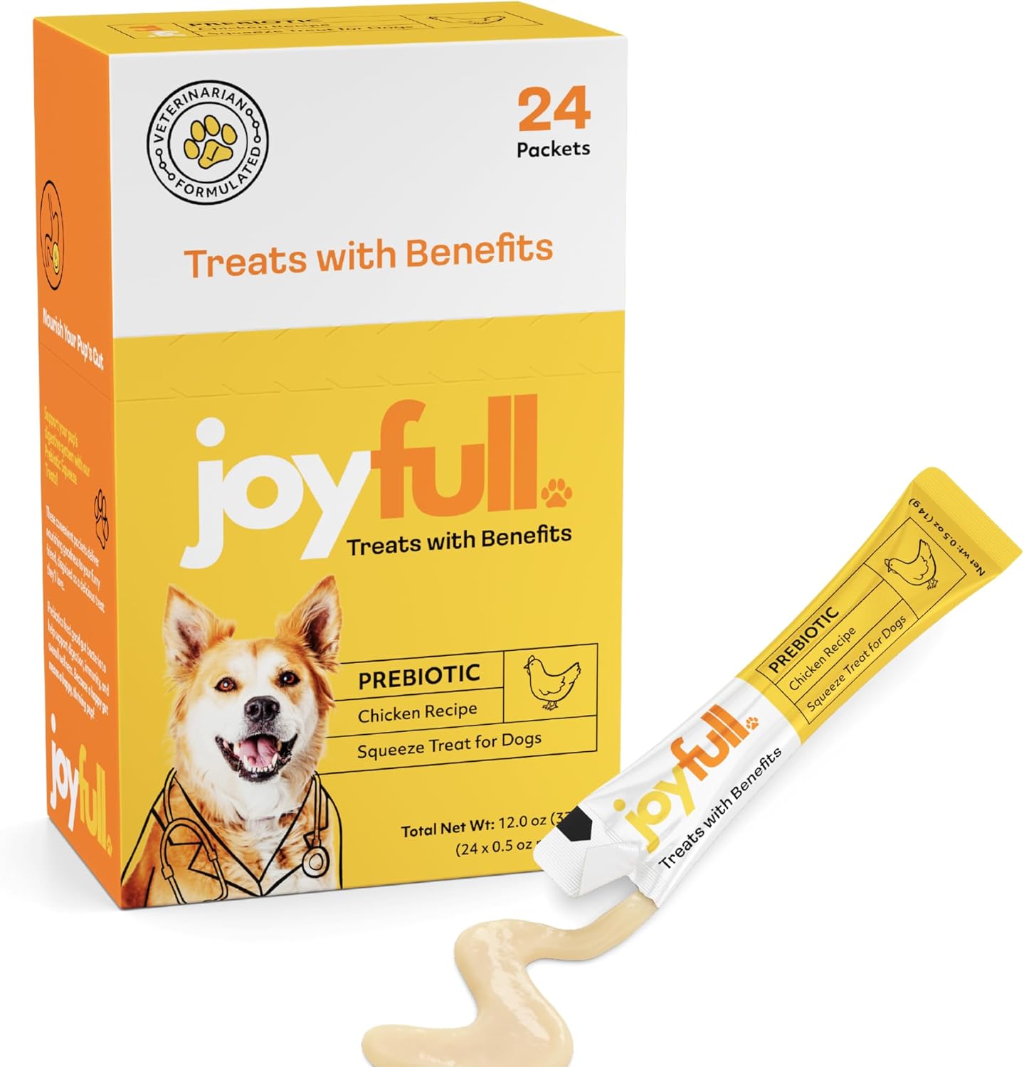JoyFull Chicken Squeeze Treats for Dogs - Lickable Snacks