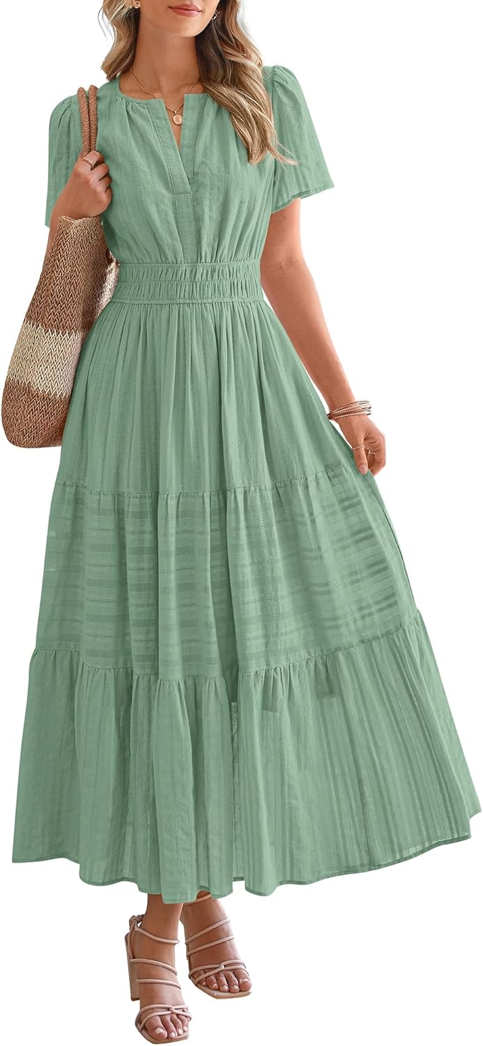 BTFBM Womens Summer Casual Midi Maxi Dresses with Pockets