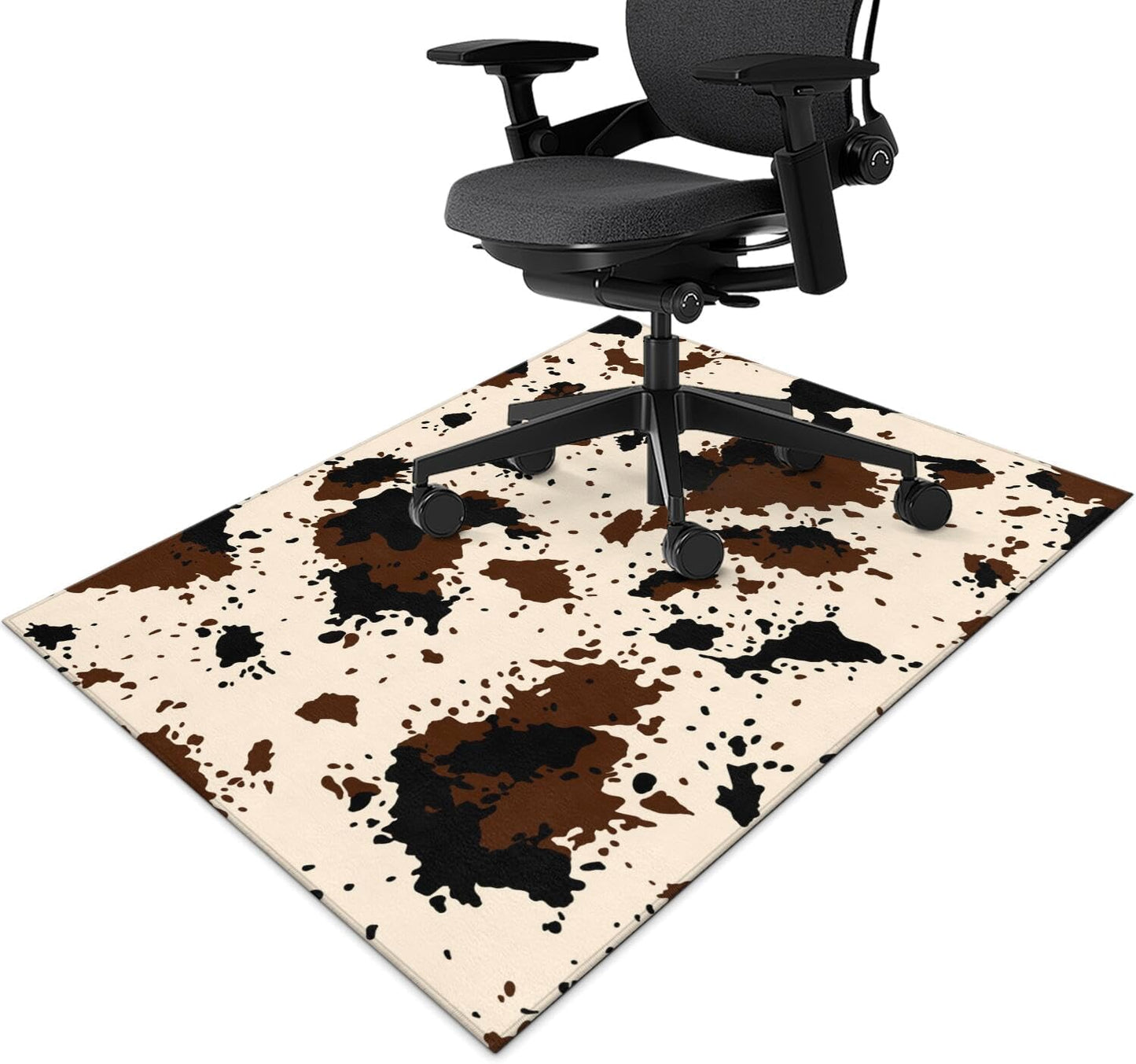 Non-Slip Cow Print Chair Mat 36x48 - Protects Floors