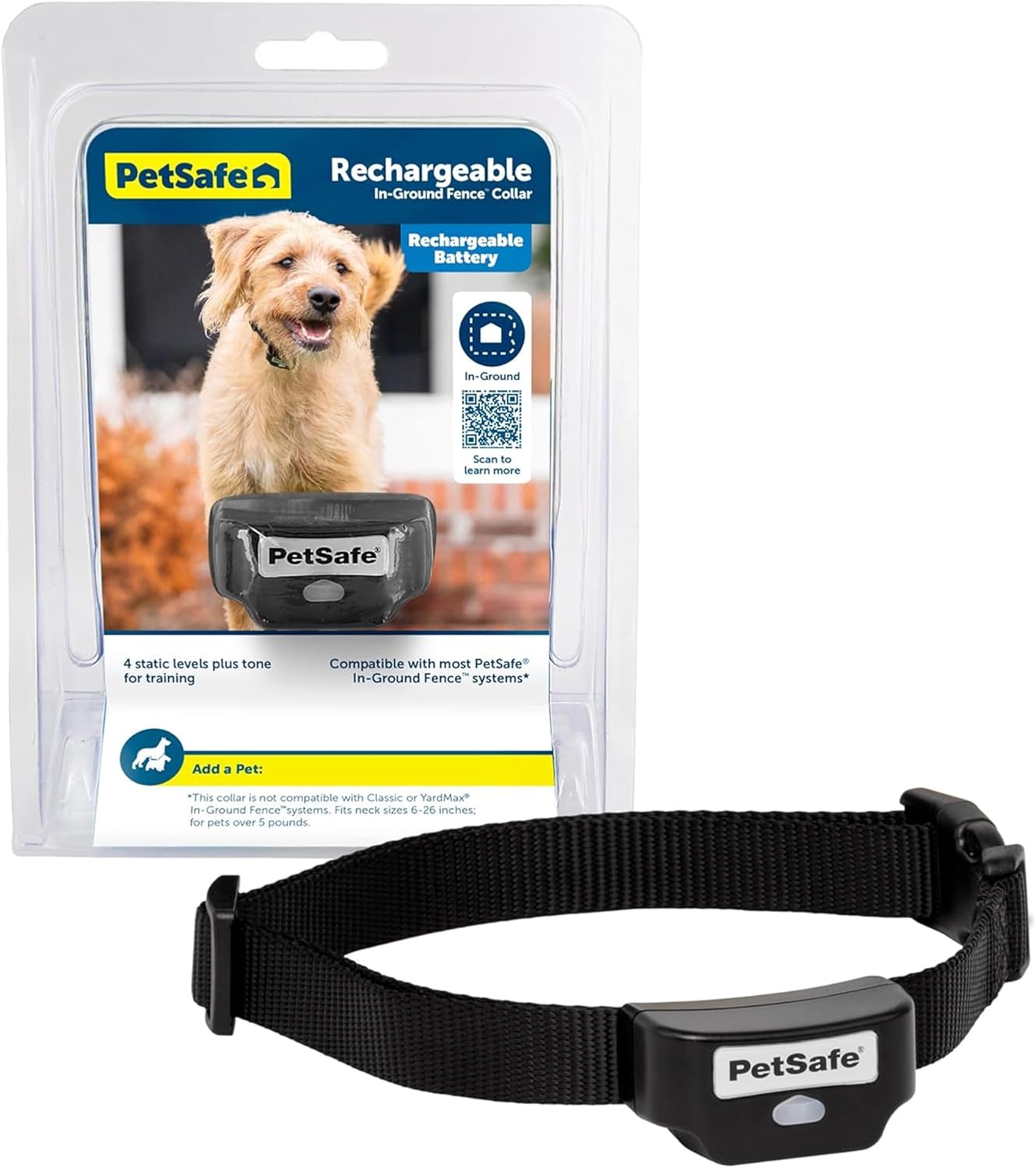 PetSafe Rechargeable In-Ground Pet Fence Collar for Cats and Dogs