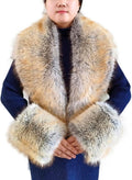 Eosxrp Faux Fur Collar Cuffs Set for Stylish Winter Warmth