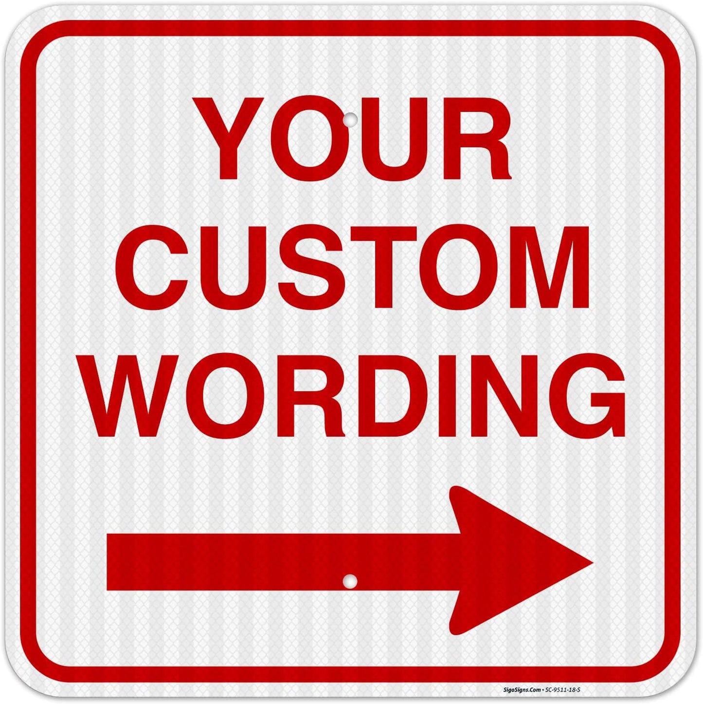 Custom Square Arrow Sign for Office, Business, and Home Use