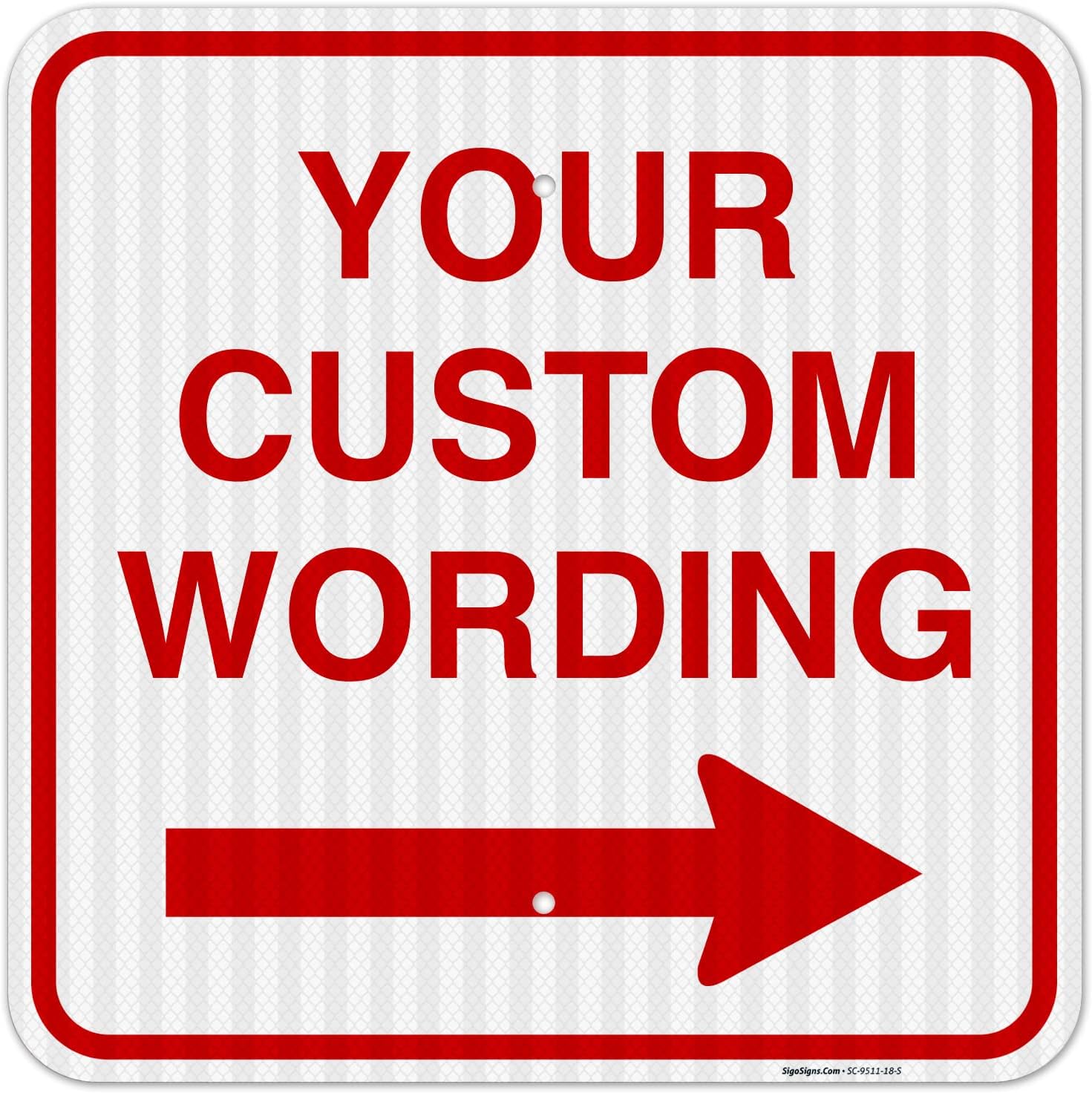 Custom Square Arrow Sign for Office, Business, and Home Use