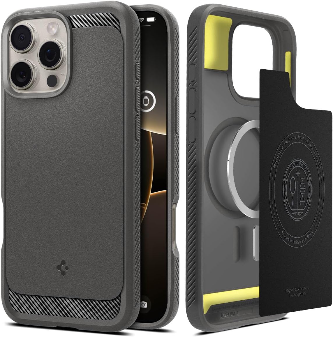 Spigen Rugged Armor MagFit Case for iPhone 16 Pro - Gray