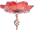 31 Inch Height Glass Birdbath with Metal Stake for Your Garden