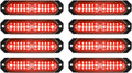 ASPL 8pcs 12-LED Ultra Slim Surface Mount Strobe Lights - High