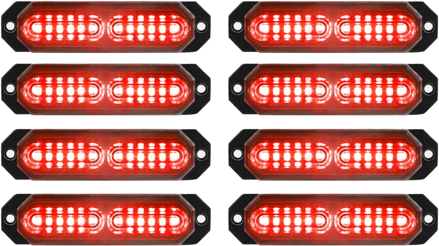 Ultra Slim 12-LED Surface Mount Strobe Lights for Vehicles