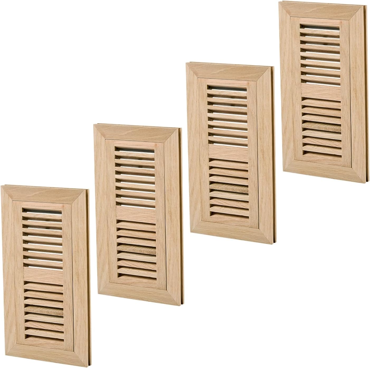 Homewell White Oak Wood Floor Register Pack with Damper 4x10 in