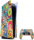 Glossy Glitter Gaming Skin for PS5 Bundle - Flower Wheels